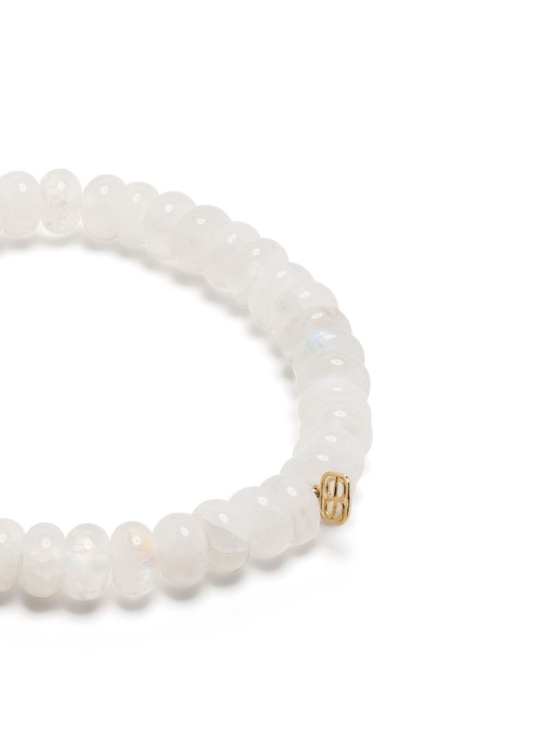 14k Yellow Gold Heart Diamond and Rainbow Moonstone Bracelet