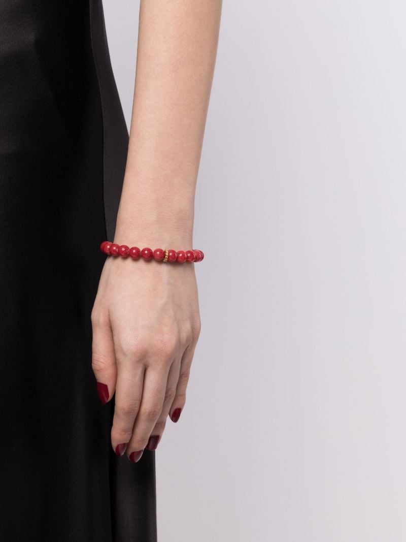 14k Yellow Gold Rondelle Jade and Sapphire Bracelet