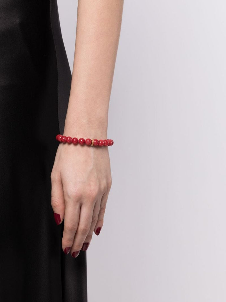 14k Yellow Gold Rondelle Jade and Sapphire Bracelet