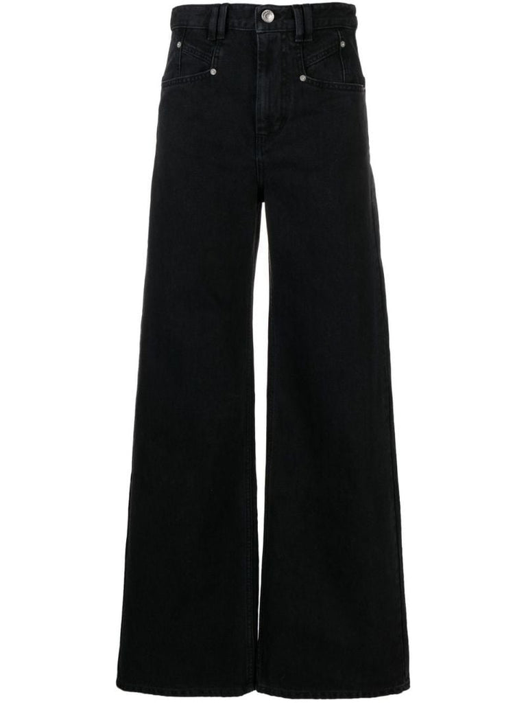 Black Lemony Wide-leg Jeans