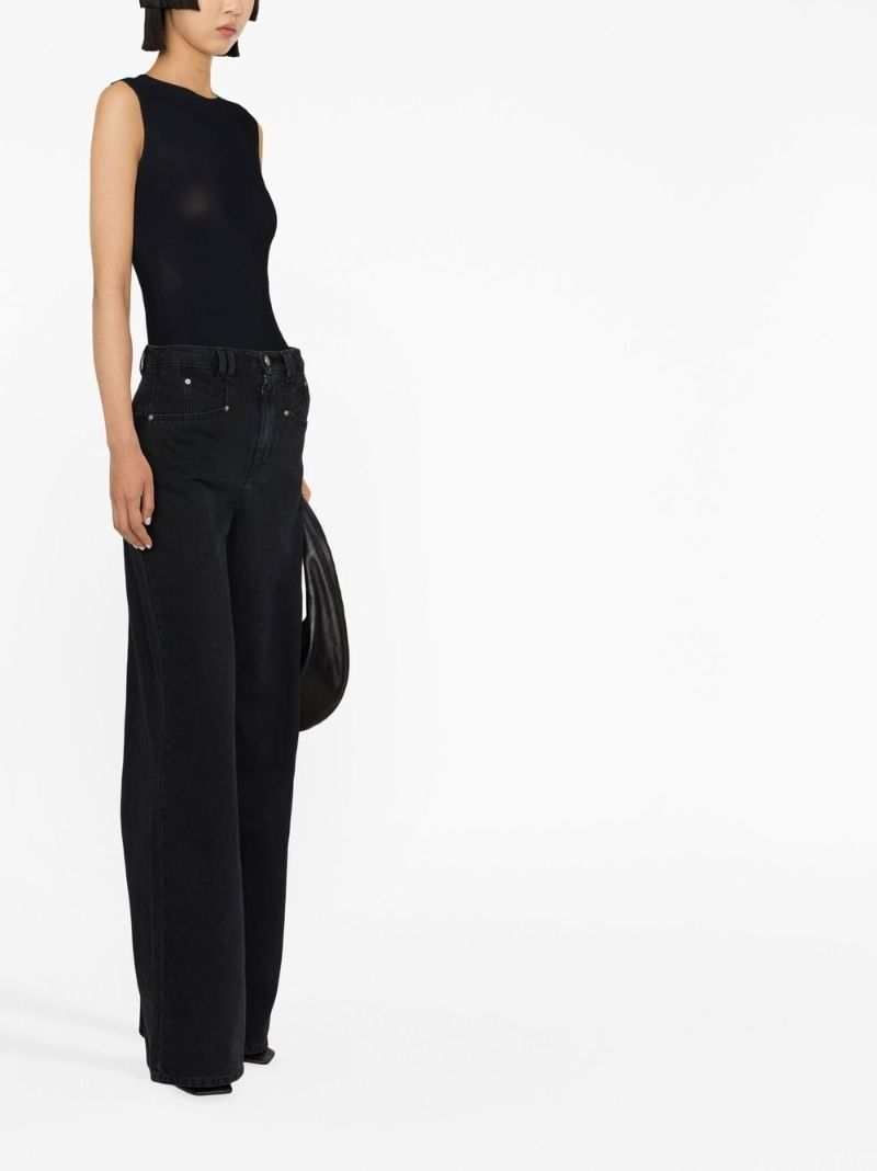 Black Lemony Wide-leg Jeans