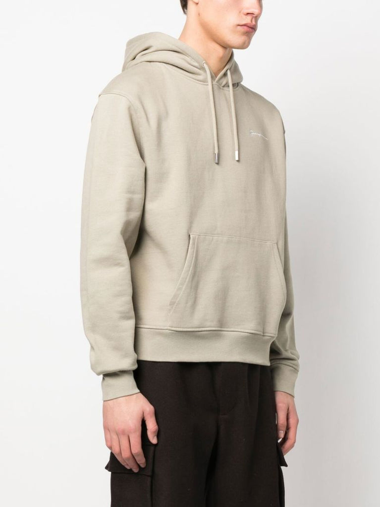 Khaki Embroidered Logo Hoodie
