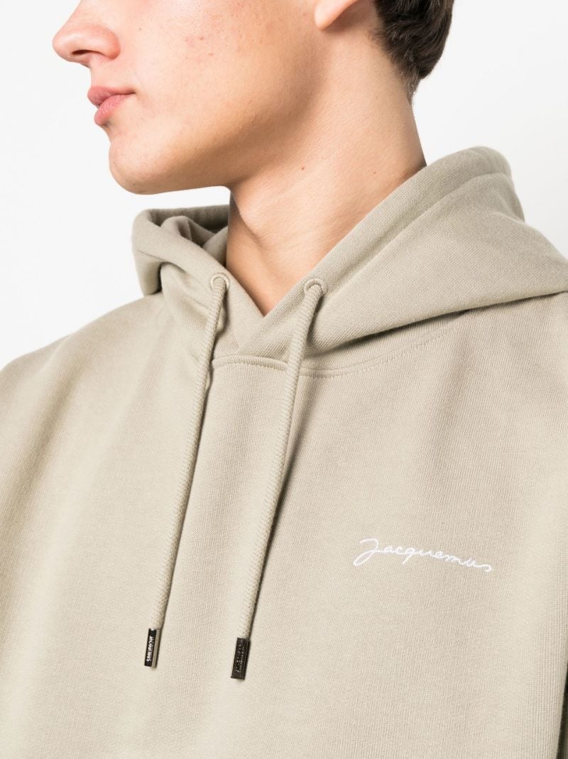 Khaki Embroidered Logo Hoodie