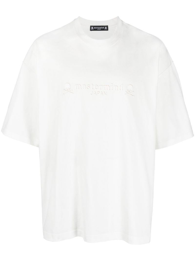 White Logo Print T-shirt