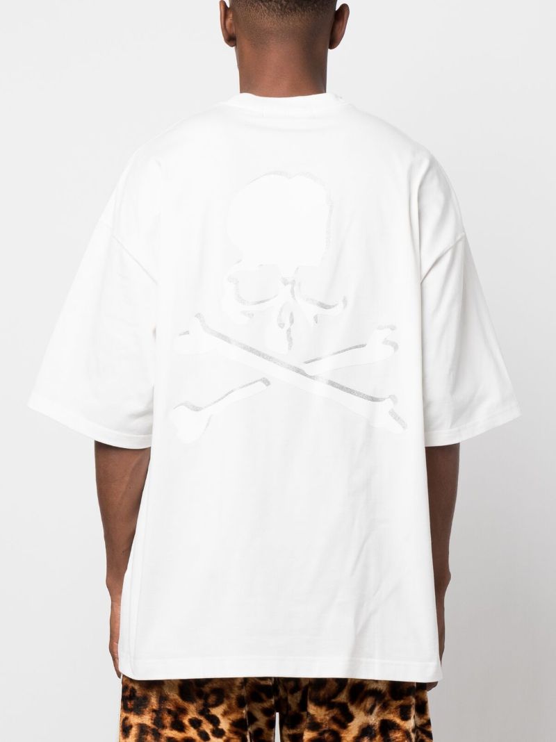 White Logo Print T-shirt