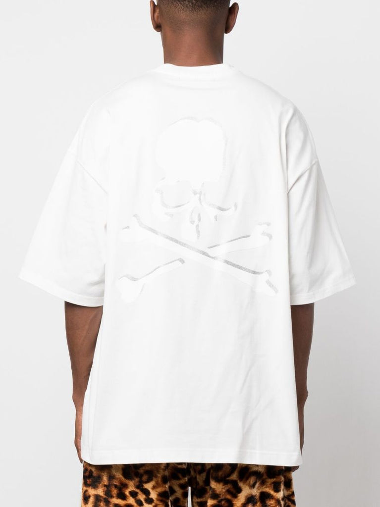 White Logo Print T-shirt