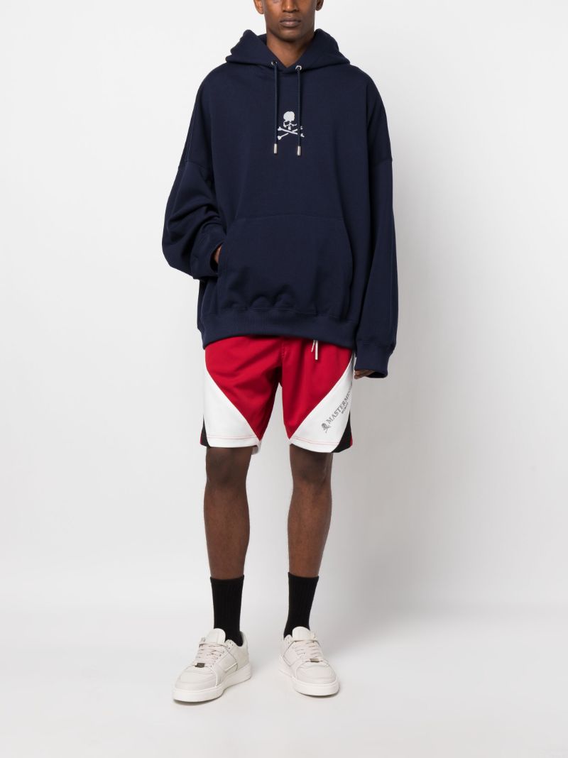 Blue Skull Print Cotton Hoodie