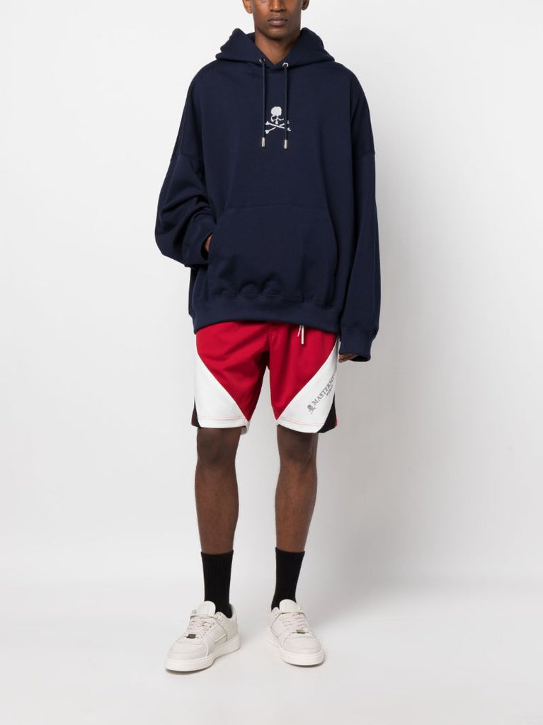 Blue Skull Print Cotton Hoodie