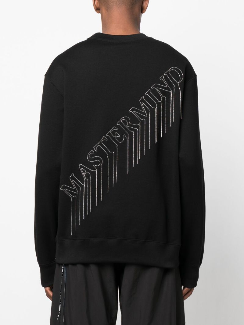 Black Chain-embroidered Sweatshirt