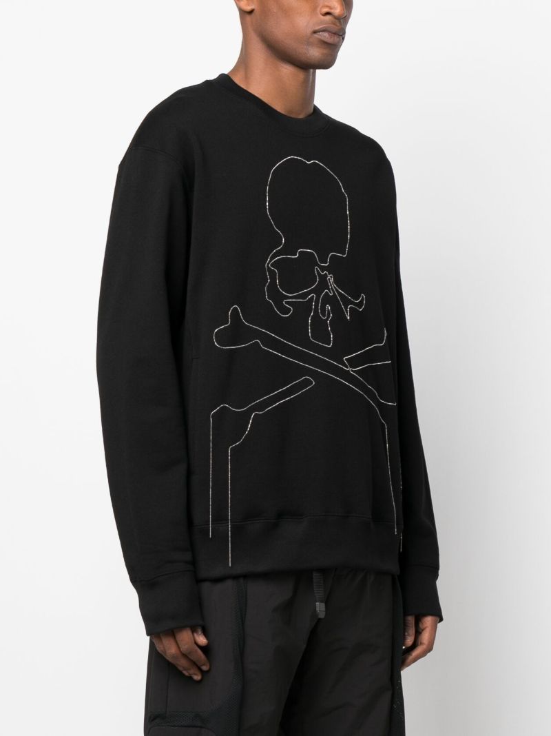 Black Chain-embroidered Sweatshirt