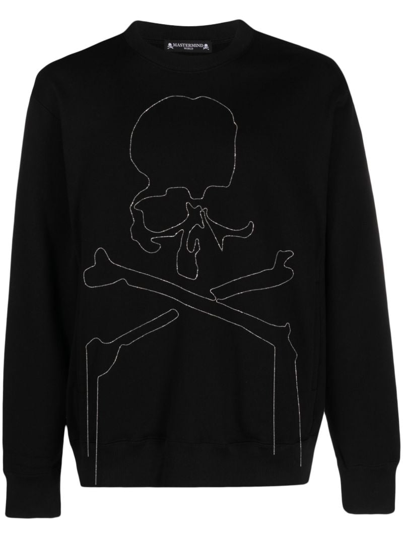 Black Chain-embroidered Sweatshirt