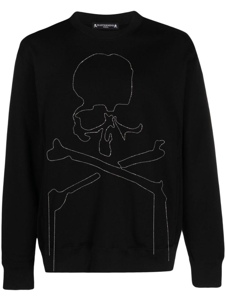 Black Chain-embroidered Sweatshirt