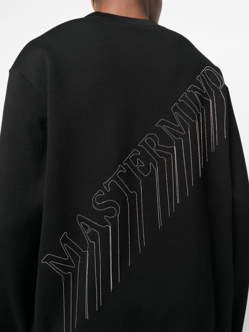 Black Chain-embroidered Sweatshirt