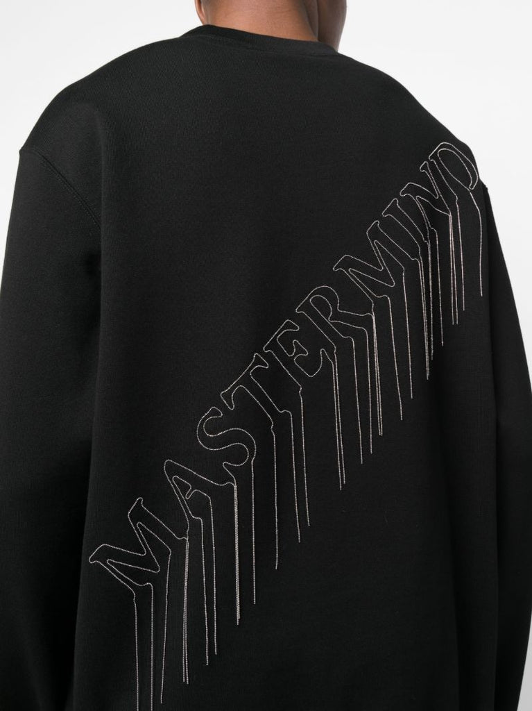Black Chain-embroidered Sweatshirt