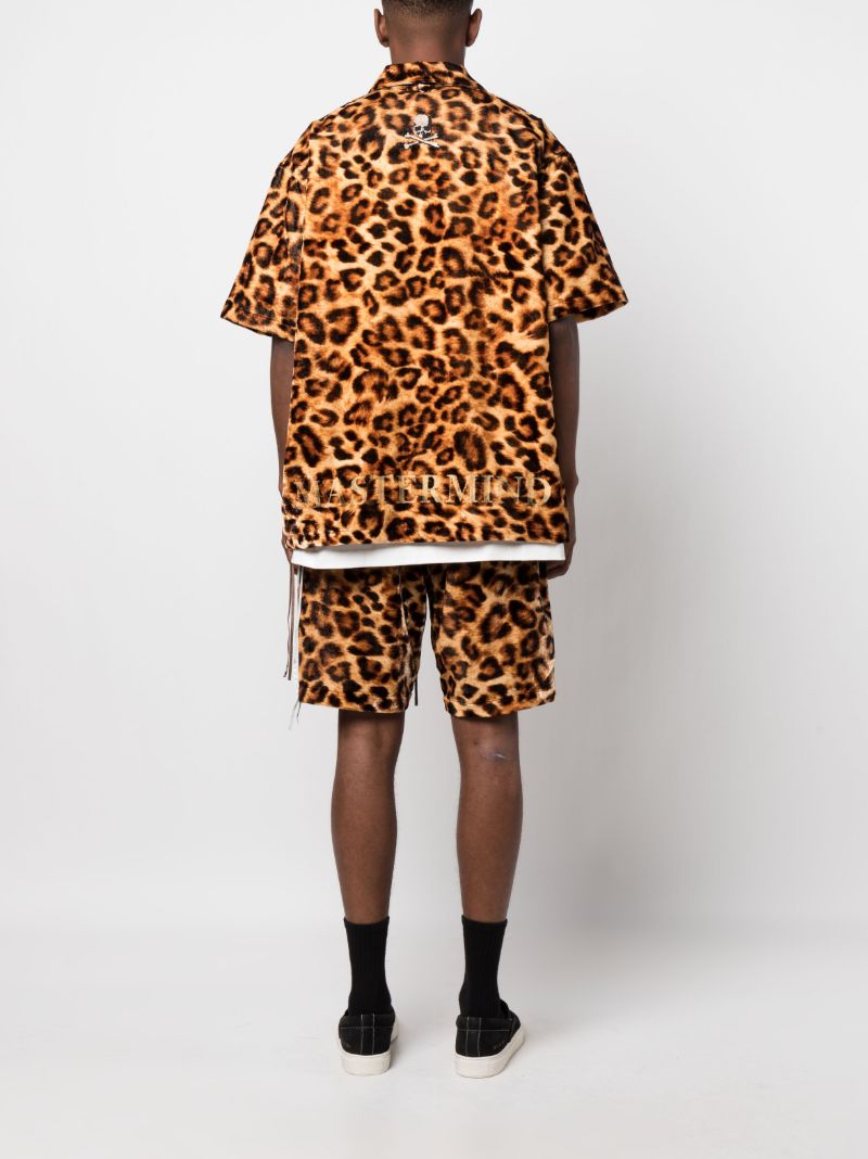 Brown Leopard Print Short-sleeve Shirt