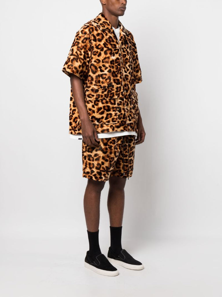 Brown Leopard Print Short-sleeve Shirt