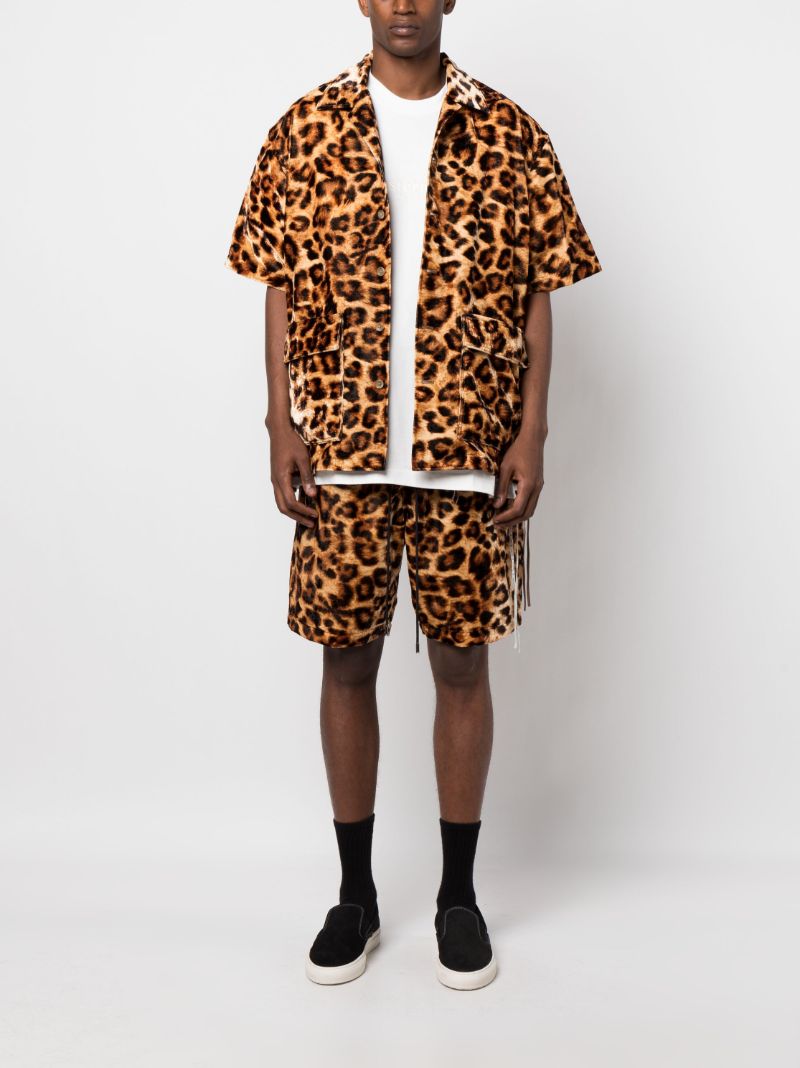 Brown Leopard Print Short-sleeve Shirt