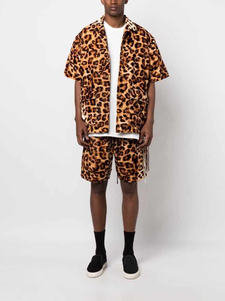 Brown Leopard Print Short-sleeve Shirt