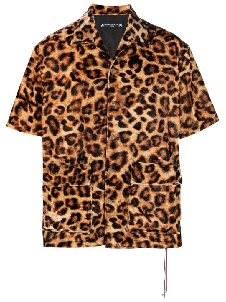 Brown Leopard Print Short-sleeve Shirt
