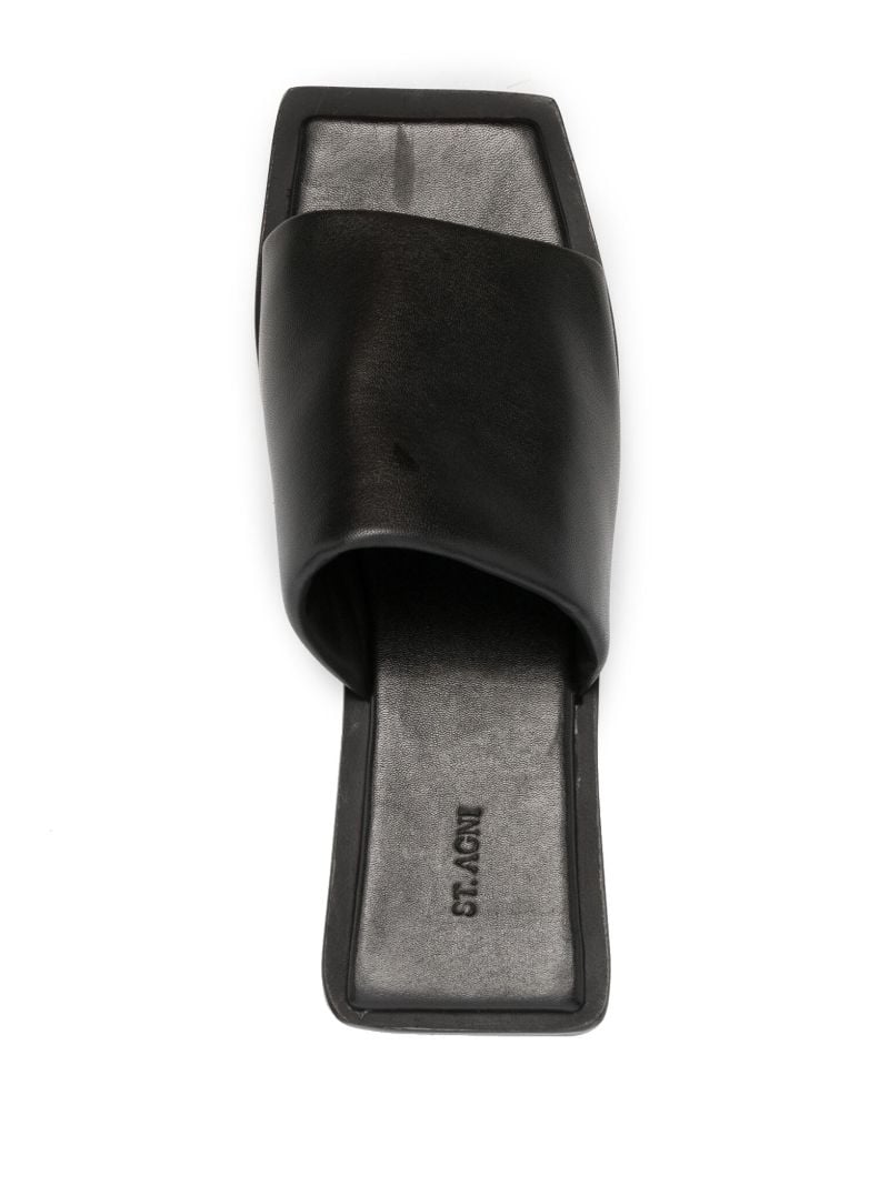 Black 65 Wedge Leather Sandals