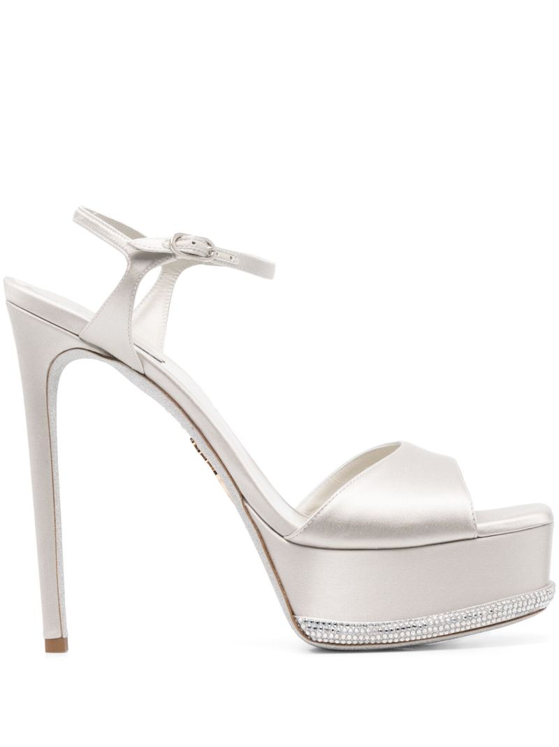 Grey 130 Crystal-embellished Platform Sandals