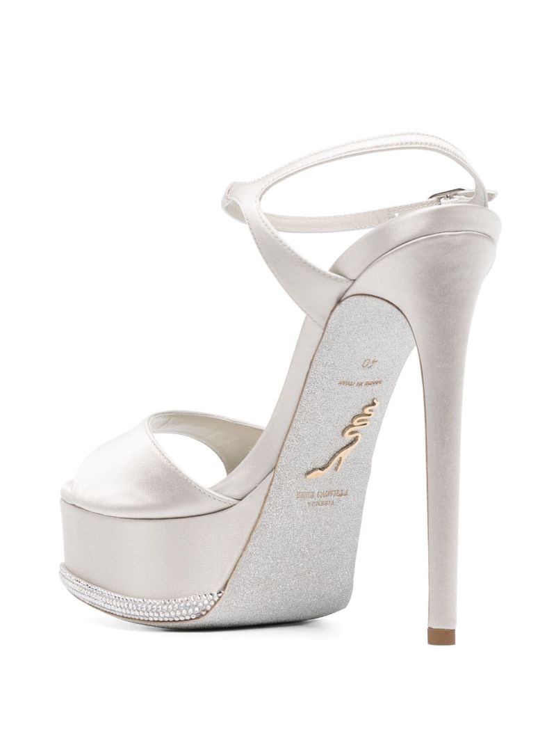Grey 130 Crystal-embellished Platform Sandals
