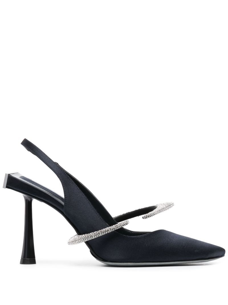Black Elsa 95 Crystal Pumps