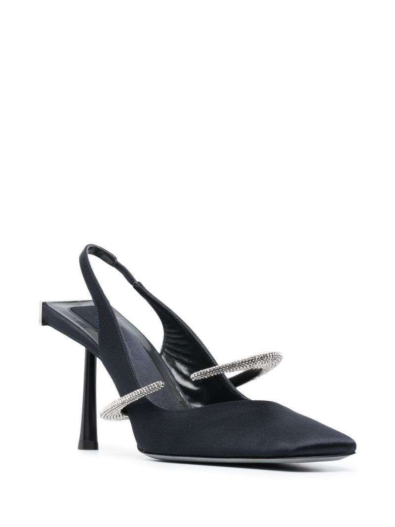 Black Elsa 95 Crystal Pumps