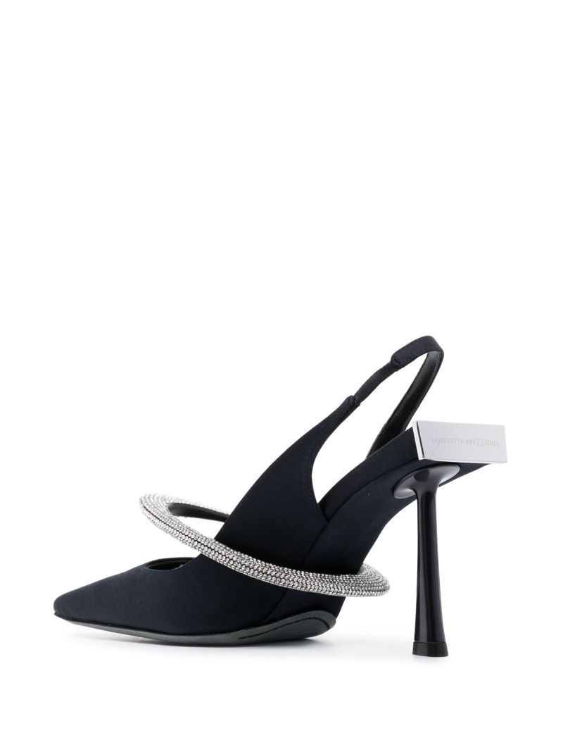 Black Elsa 95 Crystal Pumps