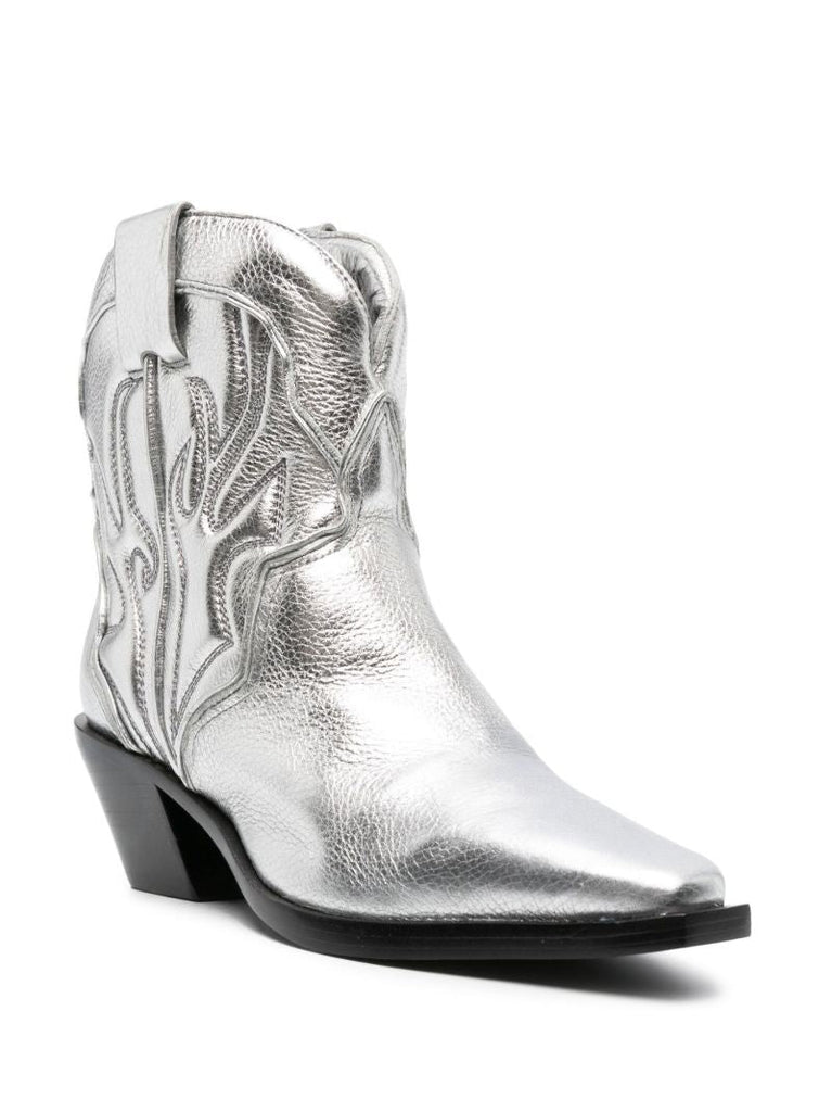 Silver-tone Otto Metallic Cowboy Boots