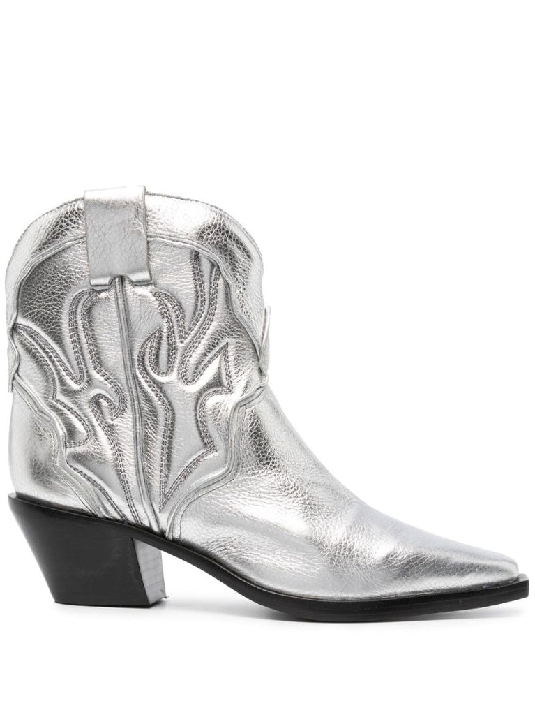 Silver-tone Otto Metallic Cowboy Boots