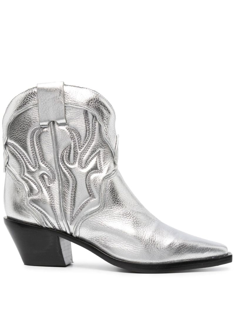 Silver-tone Otto Metallic Cowboy Boots