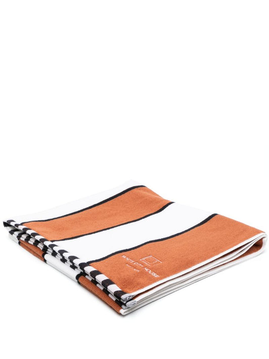 Orange White City House Pool Towel