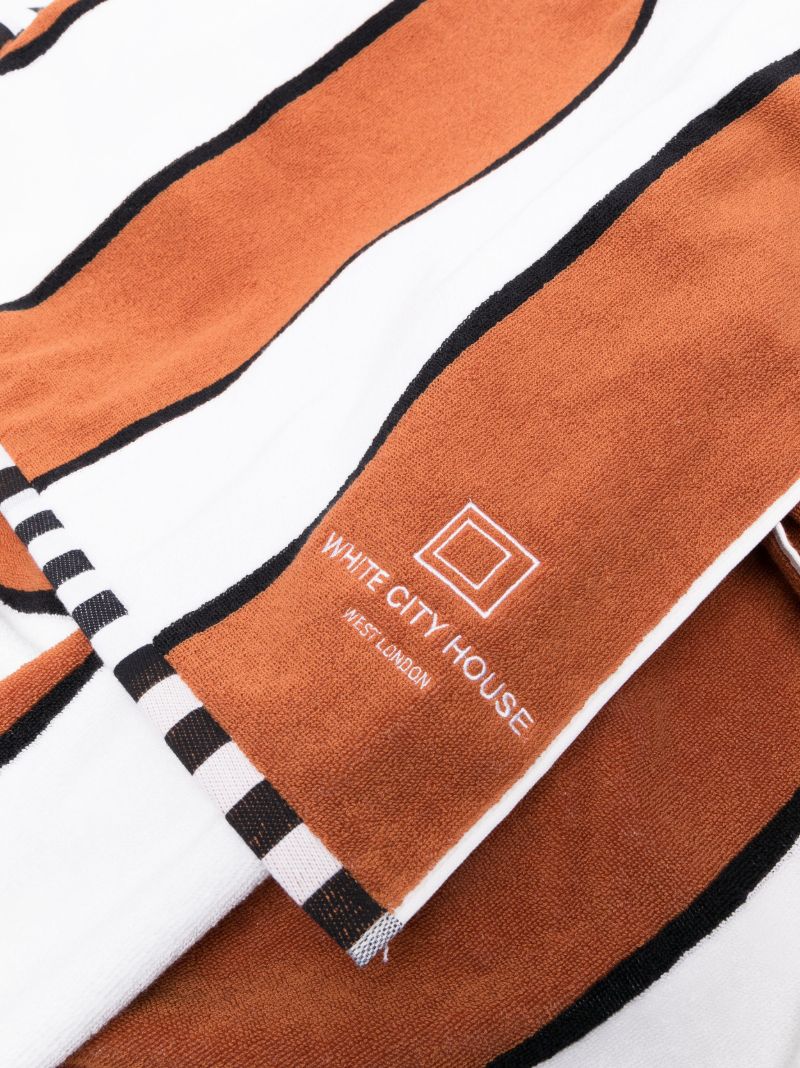 Orange White City House Pool Towel