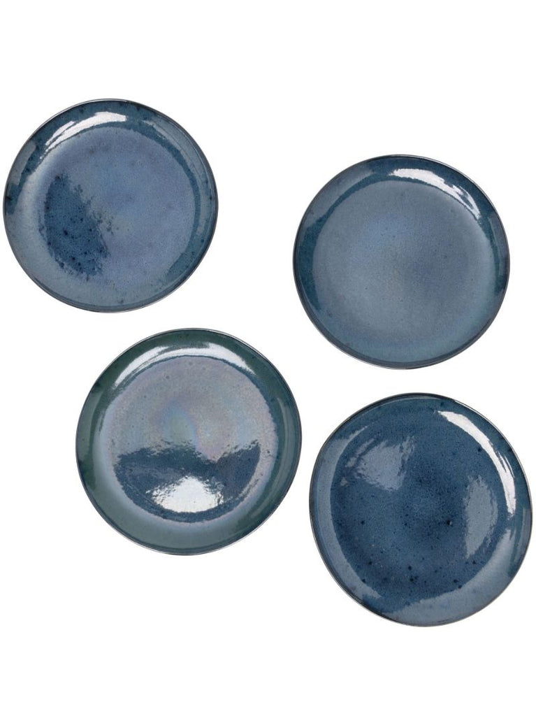 Blue Nero Stoneware Dinner Plate Set