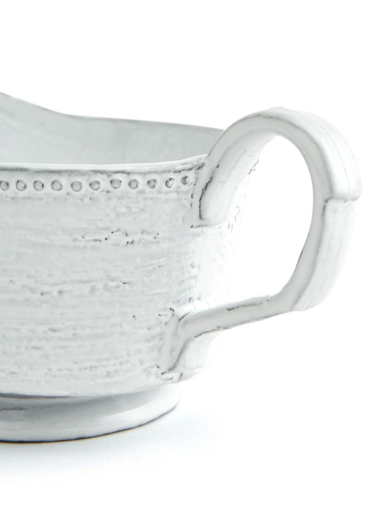 White Hillcrest Stoneware Gravy Boat