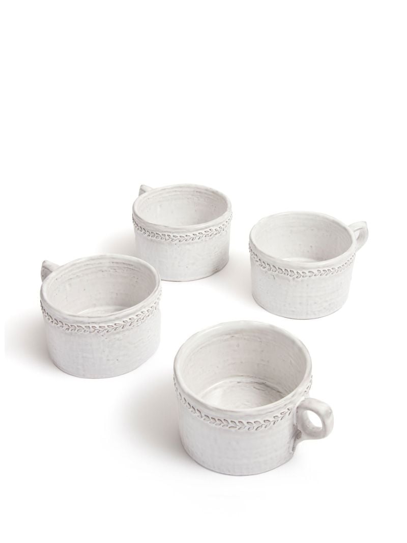 White Hillcrest Stoneware Mug Set