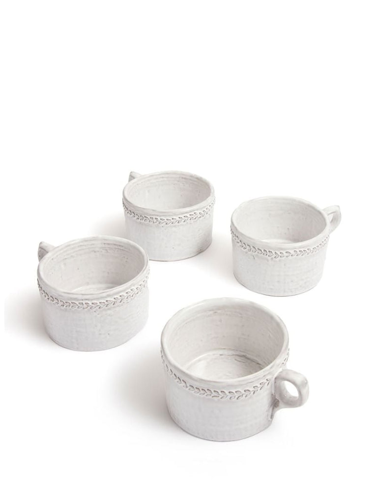 White Hillcrest Stoneware Mug Set