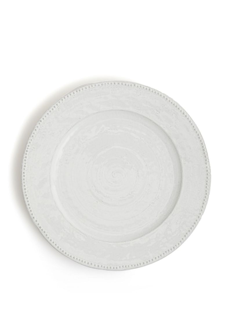 White Hillcrest Stoneware Dinner Plate Set