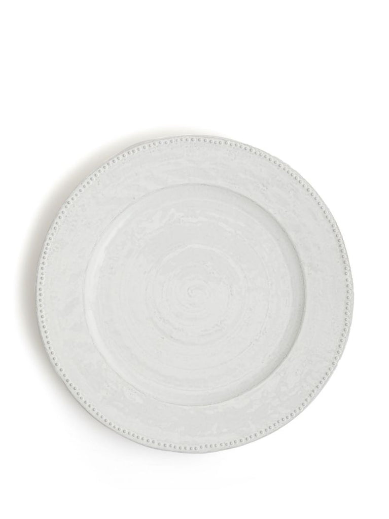 White Hillcrest Stoneware Dinner Plate Set