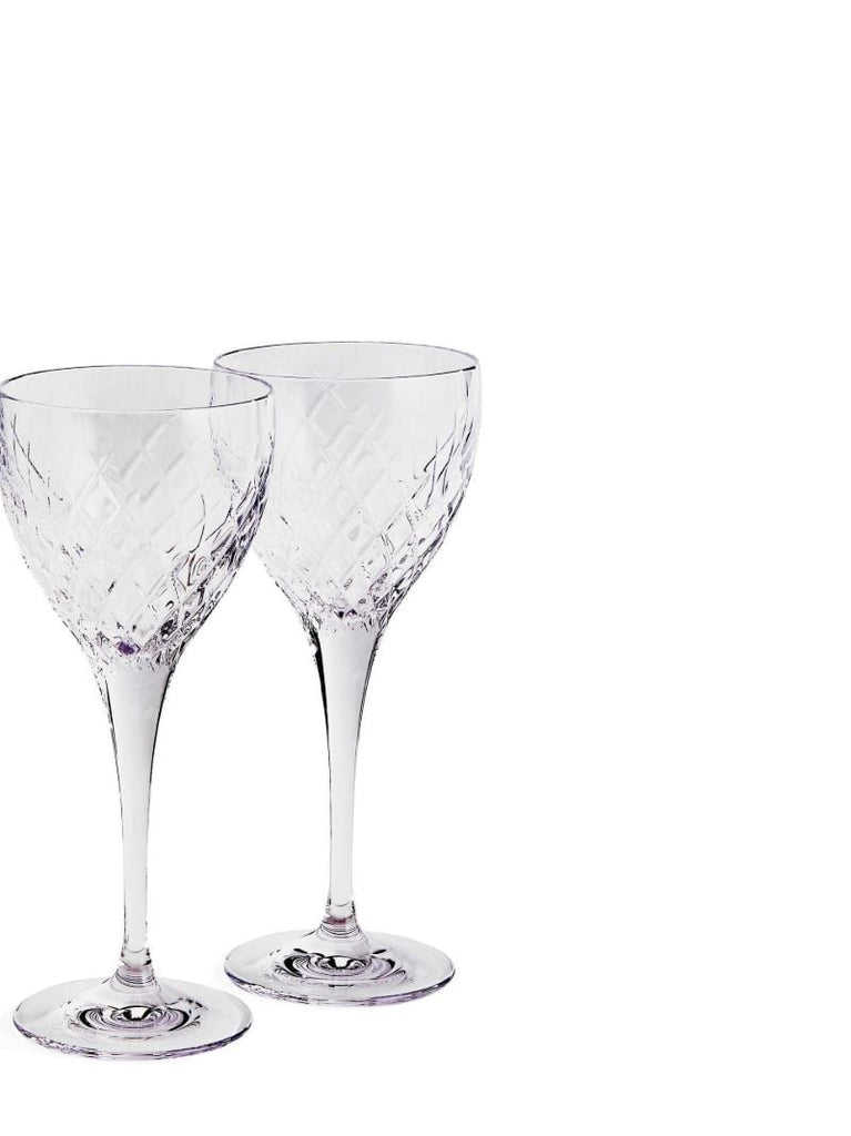 Clear Barwell Crystal White Wine Glass Set