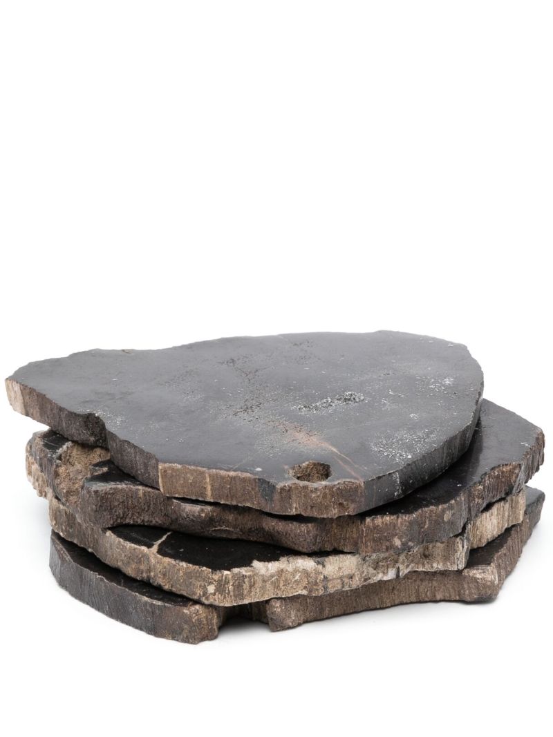 Black Balfern Wood Coaster Set