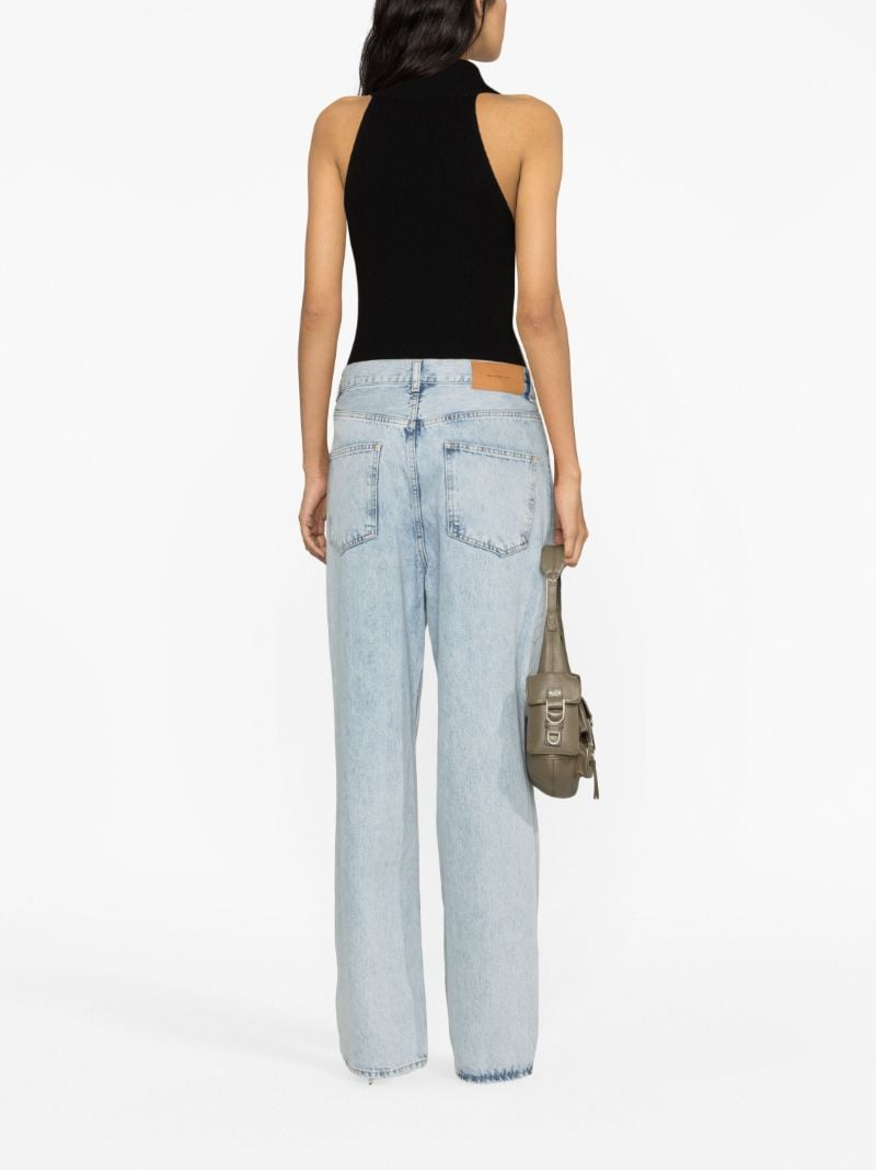 Blue Wide-leg Cotton Jeans