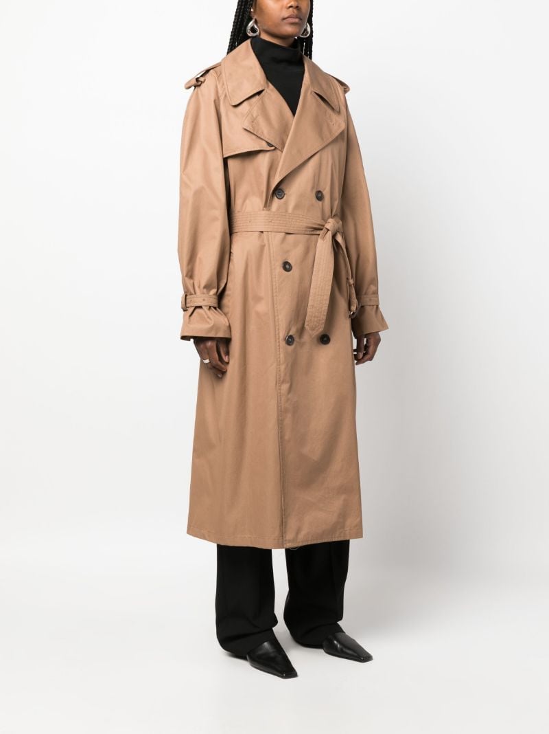 Brown Double-breasted Cotton Trench Coat