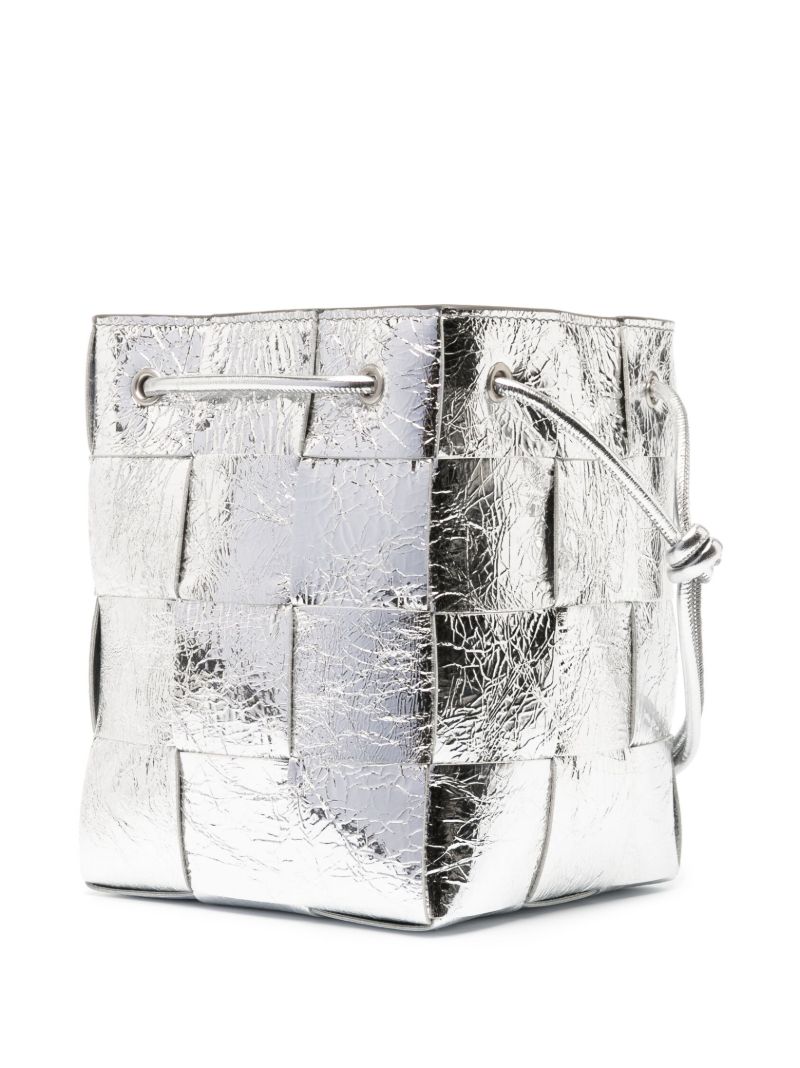Silver-tone Mini Cassette Bucket Bag