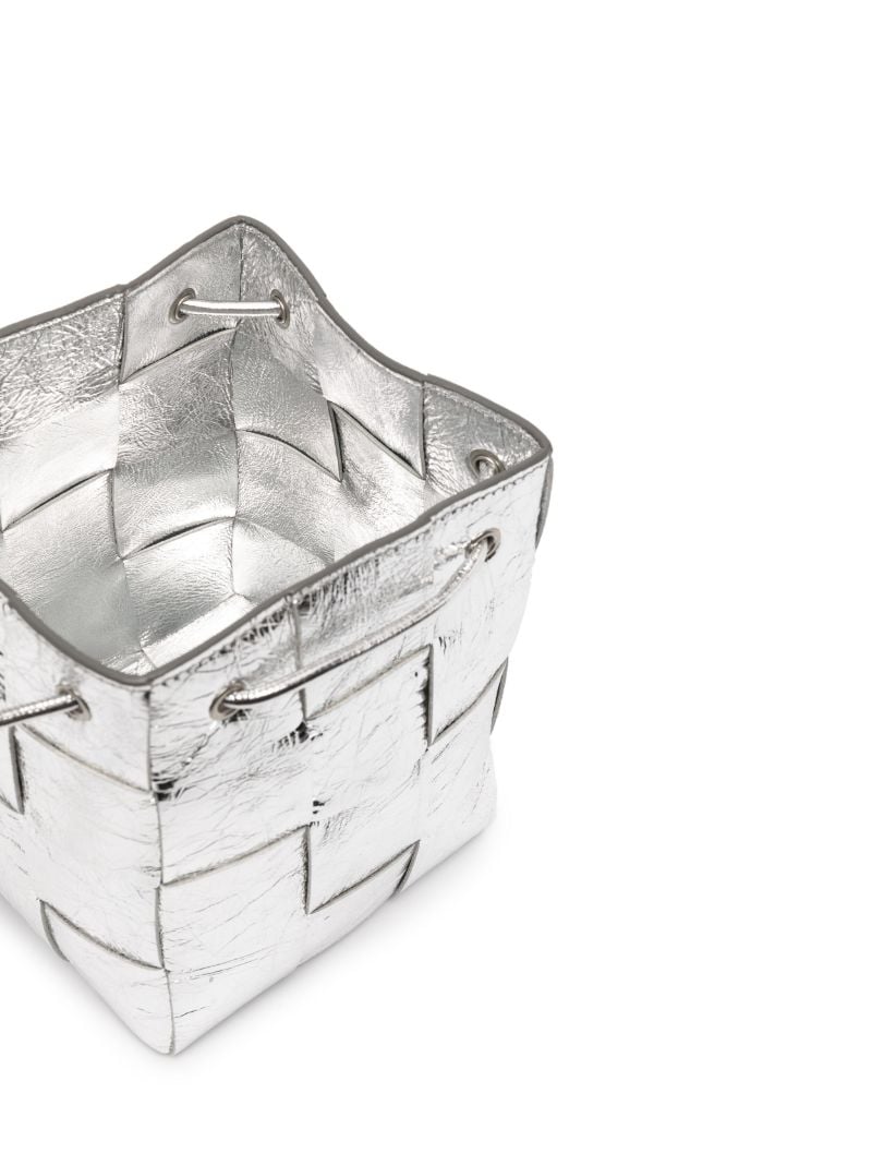 Silver-tone Mini Cassette Bucket Bag