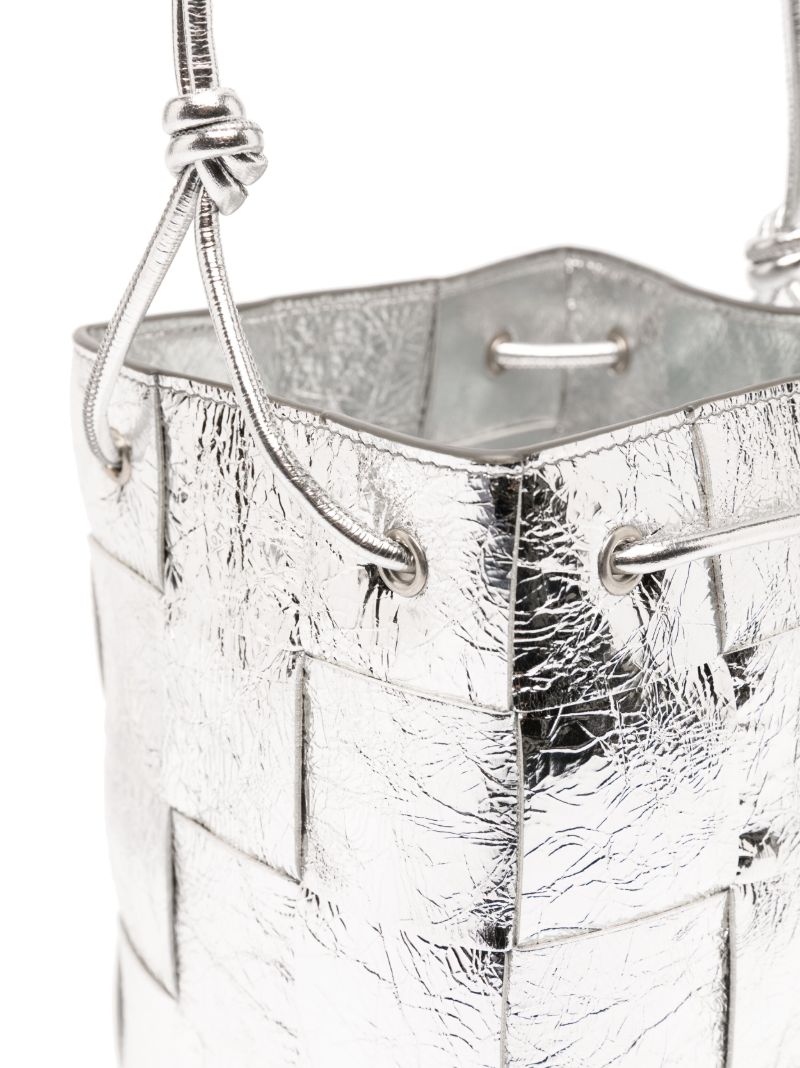 Silver-tone Mini Cassette Bucket Bag