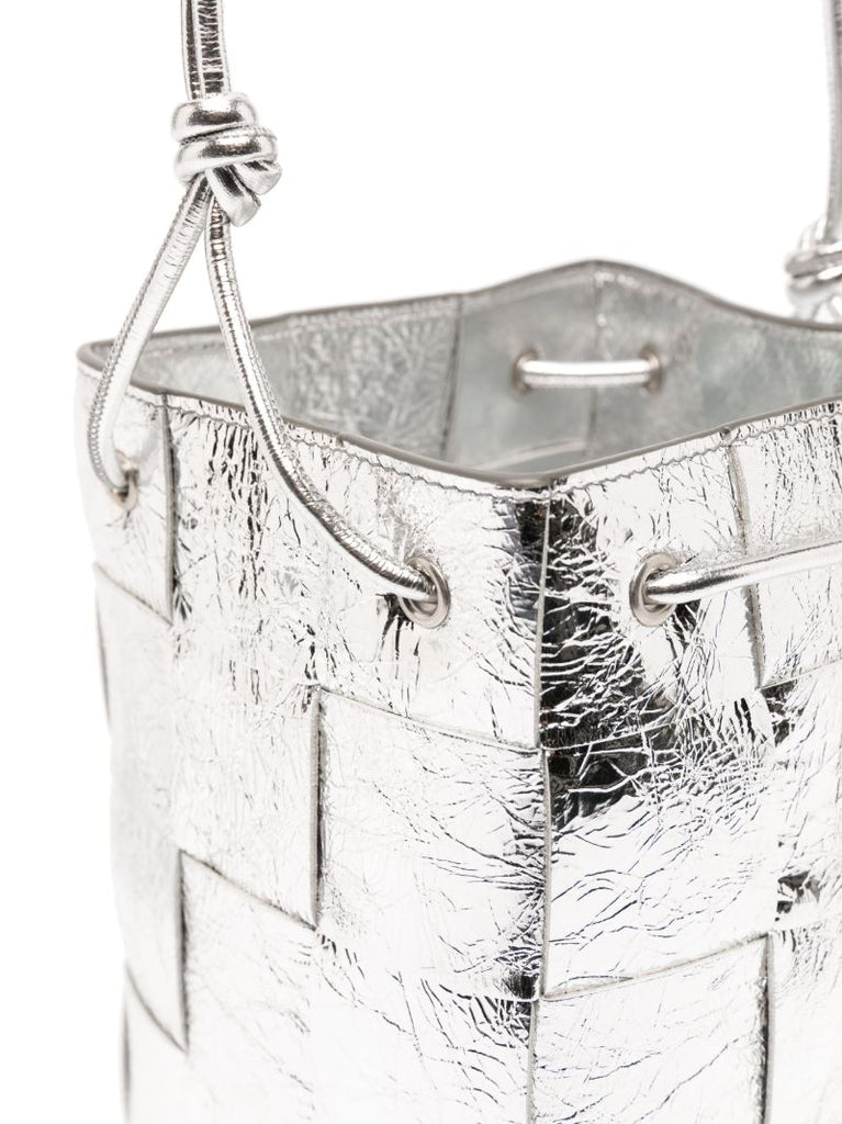 Silver-tone Mini Cassette Bucket Bag