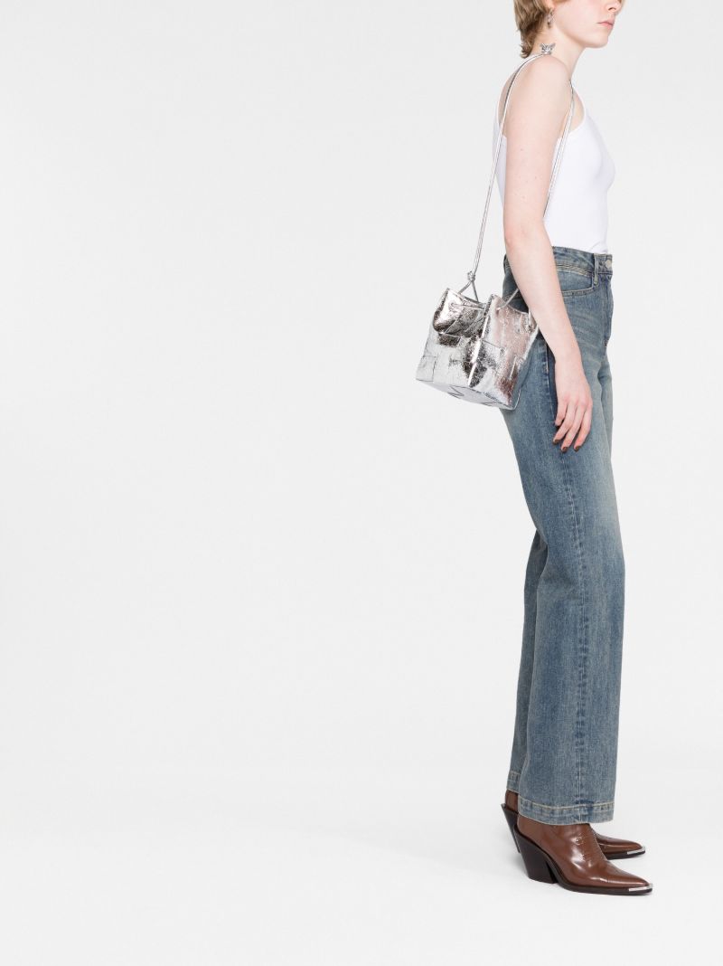 Silver-tone Mini Cassette Bucket Bag