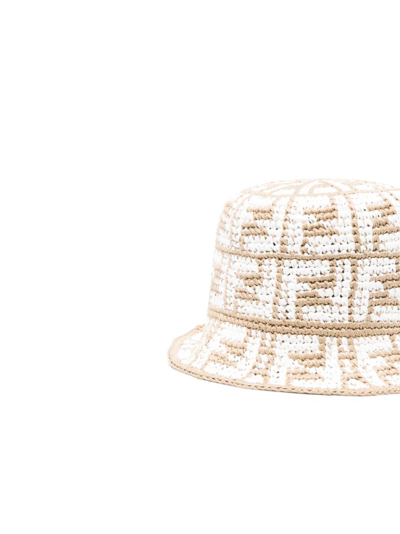 Neutral Ff Woven Bucket Hat